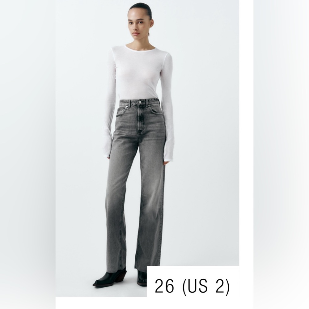 Zara TRF high rise wide leg jeans